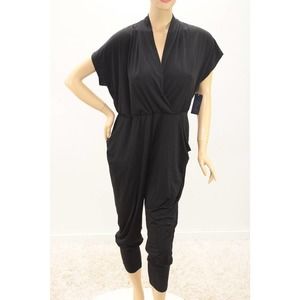 NWT Rachel Roy Jumpsuit Womens XL Romper Loungewear Black Comfy Knit